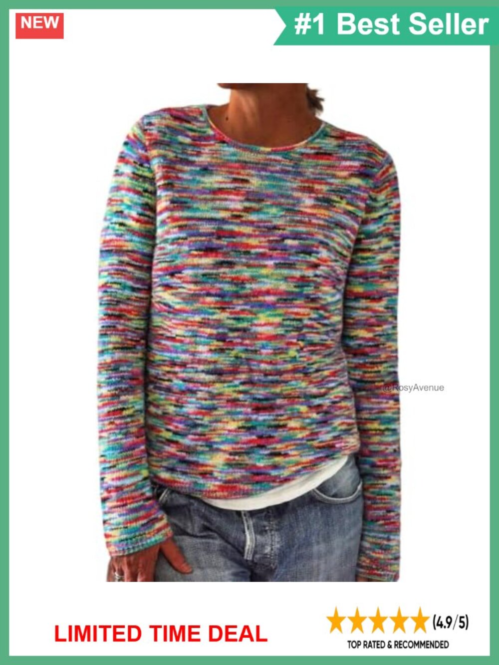 Fair Isle Knit Sweater Long Sleeve Retro Geometric Pullover